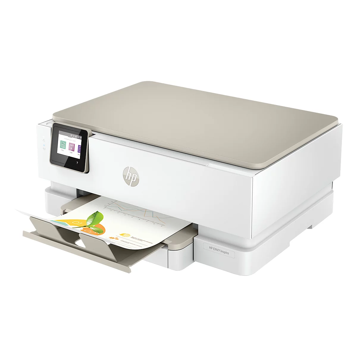 Imprimante multifonction jet d'encre HP ENVY Inspire 7220e, N&amp;B/couleur, 3-en-1, USB 2.0/WiFi, recto-verso automatique/impression mobile, jusqu'à A4, cartouches CMYK incluses