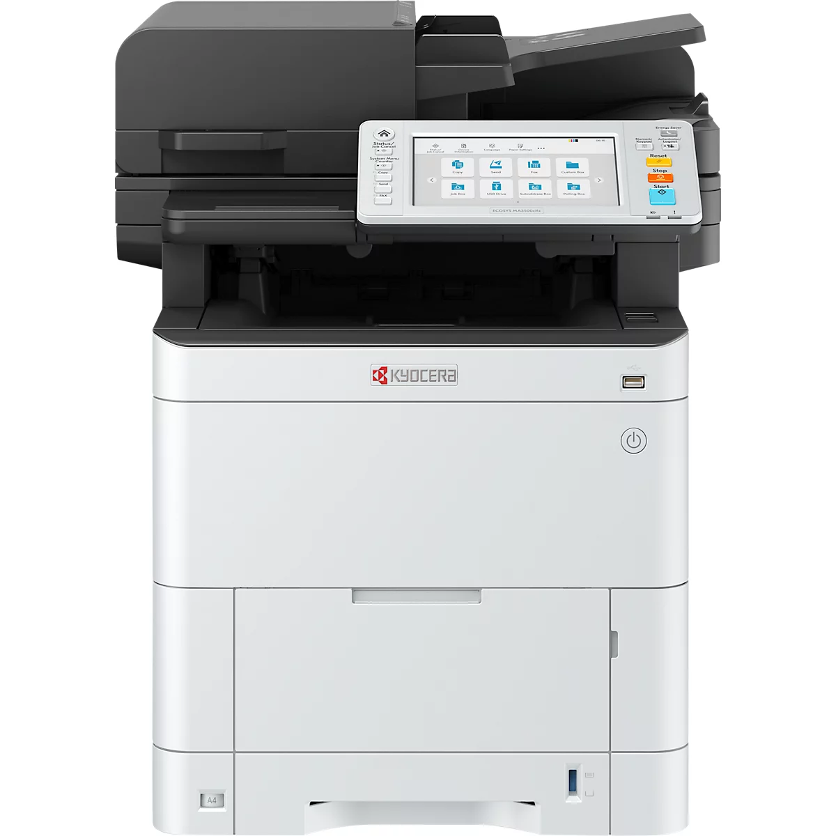 Imprimante multifonction Kyocera ECOSYS MA3500cifx Plus, garantie étendue, copie/numérisation/impression/télécopie, L 480 mm × P 575 mm × H 578 mm, noir et blanc