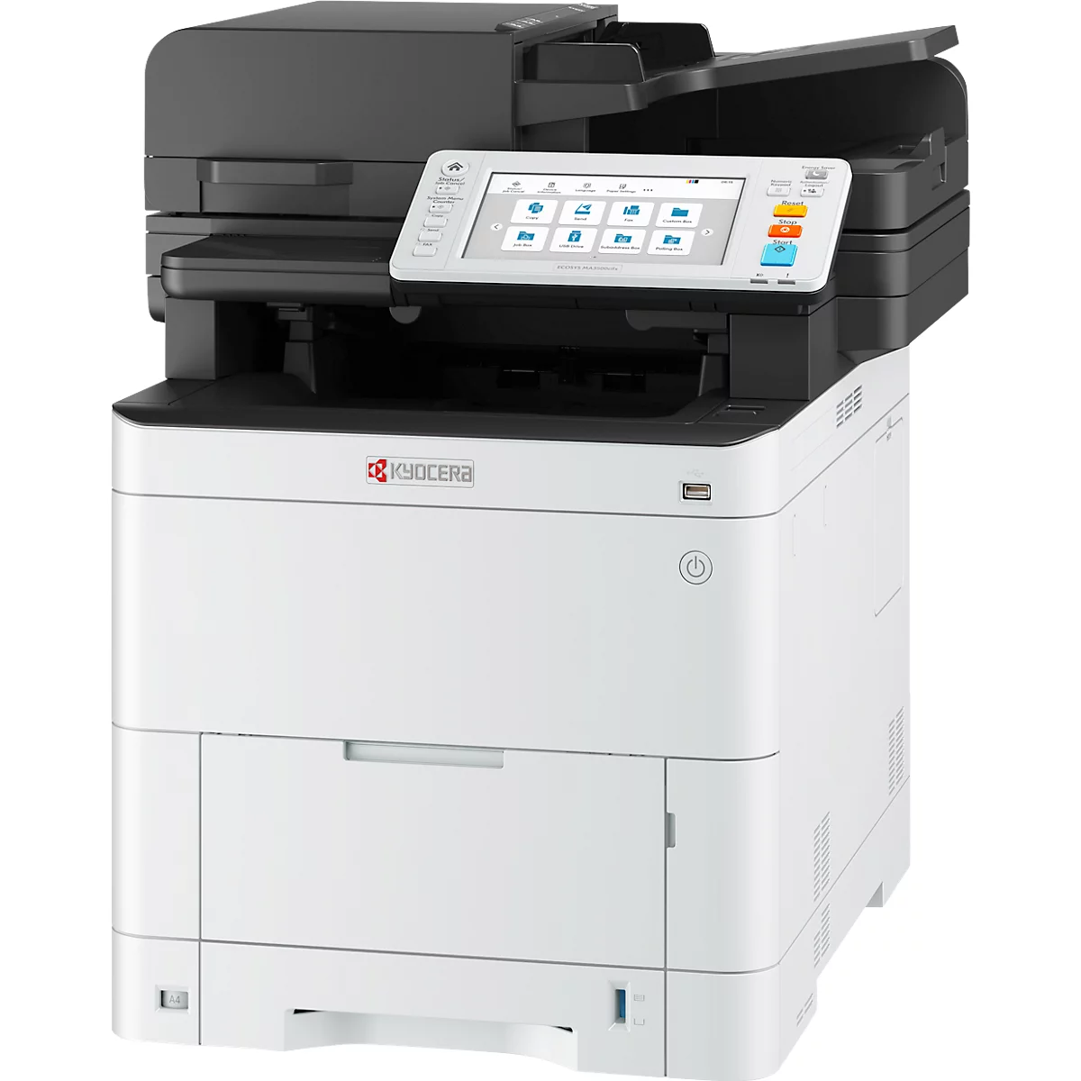 Imprimante multifonction Kyocera ECOSYS MA3500cifx Plus, garantie étendue, copie/numérisation/impression/télécopie, L 480 mm × P 575 mm × H 578 mm, noir et blanc