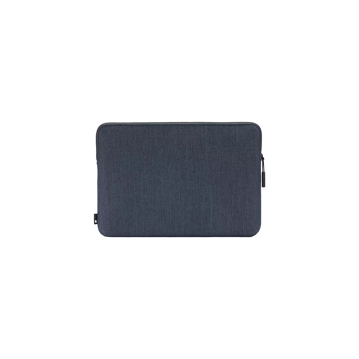 Dunkelgraue Laptoptasche mit Reißverschluss.