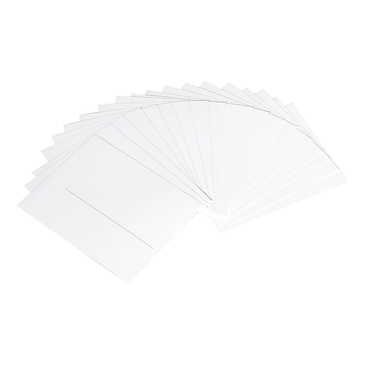 Fan-shaped arrangement of white sheets.