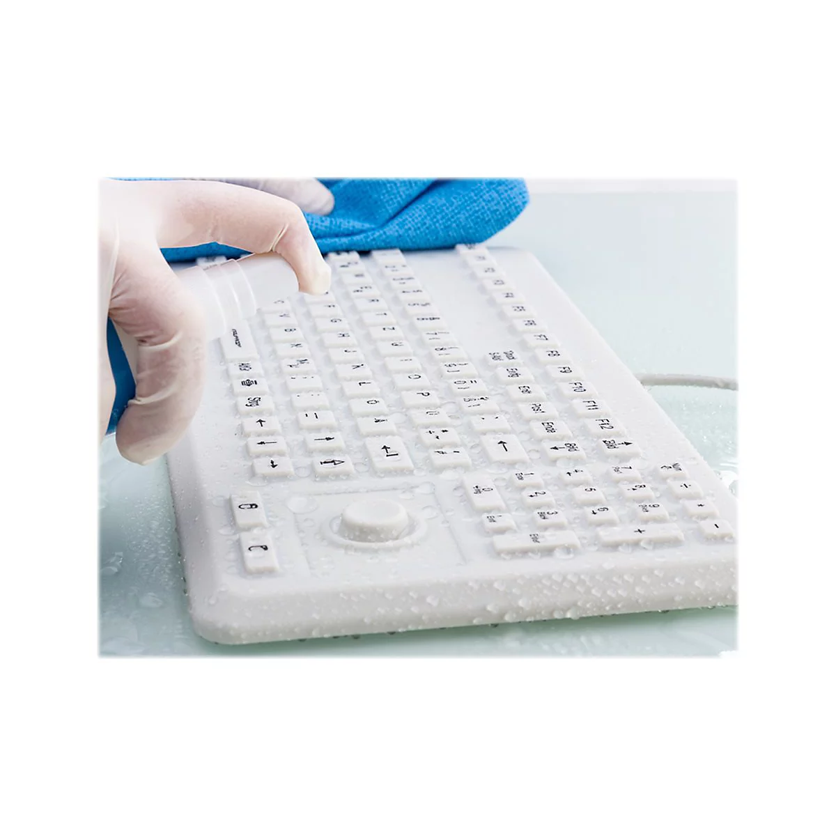 InduKey InduProof Advanced TKG-104-MB-IP68-VESA-GREY - Tastatur - mit Touchpad - USB - USA - Grau