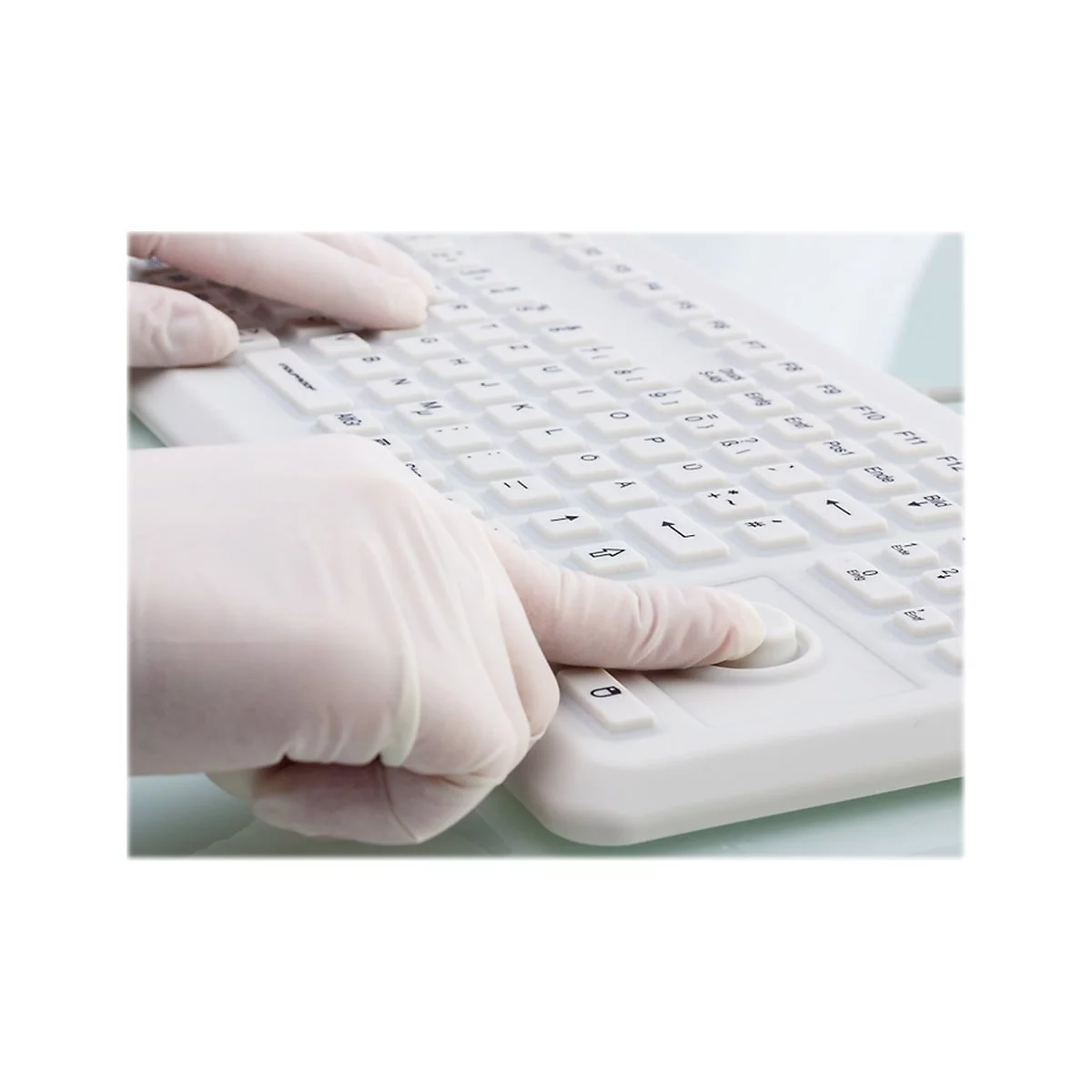 InduKey InduProof Advanced TKG-104-MB-IP68-VESA-GREY - Tastatur - mit Touchpad - USB - USA - Grau