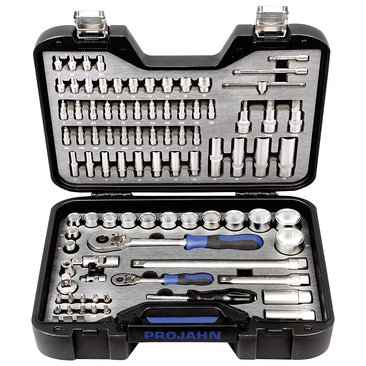 Industrie dopsleutelkoffer, maten 1/4' en 1/2', 91-delig