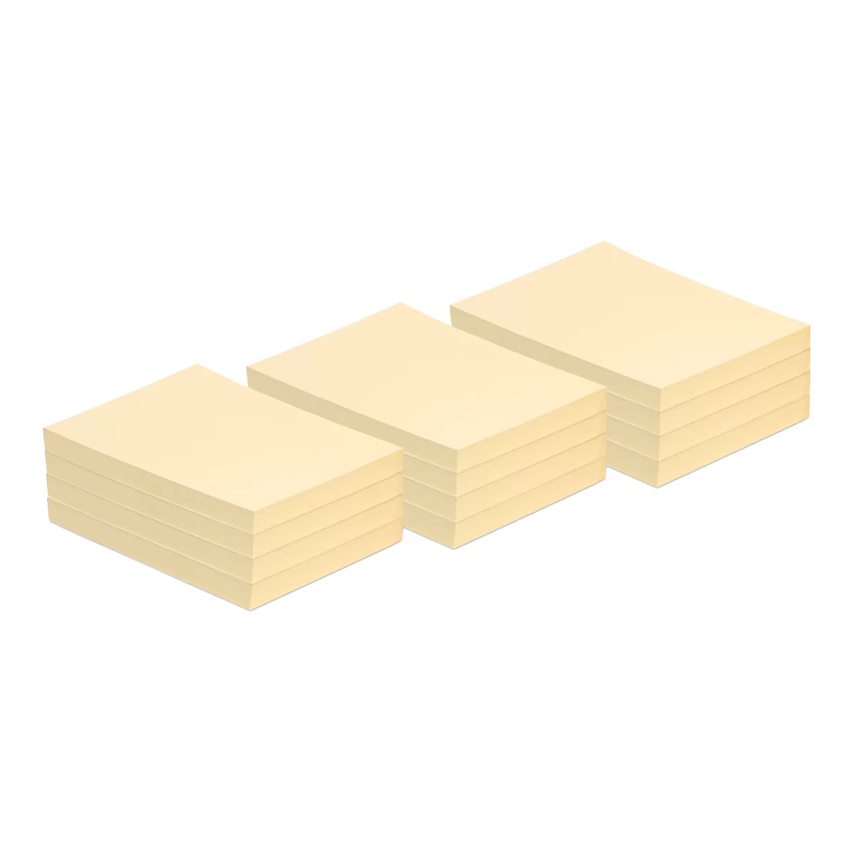 INFO post-its, gerecycled papier, 125 mm x 75 mm, 12 stuks, geel