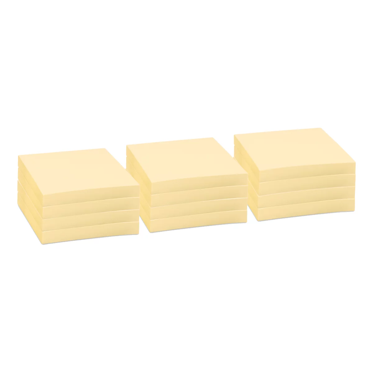 INFO post-its, gerecycled papier, 75 mm x 75 mm, 12 stuks, geel