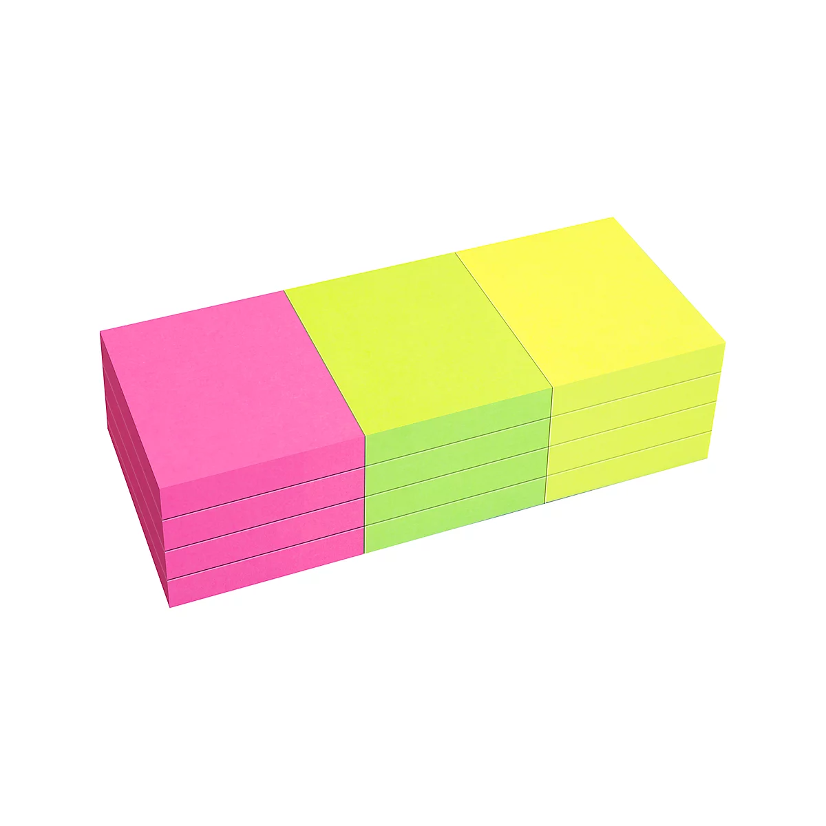 inFO Power Notes Kleefbriefjes, 50 x 40 mm, 80 vellen per pad, 12 pads, 3 kleuren