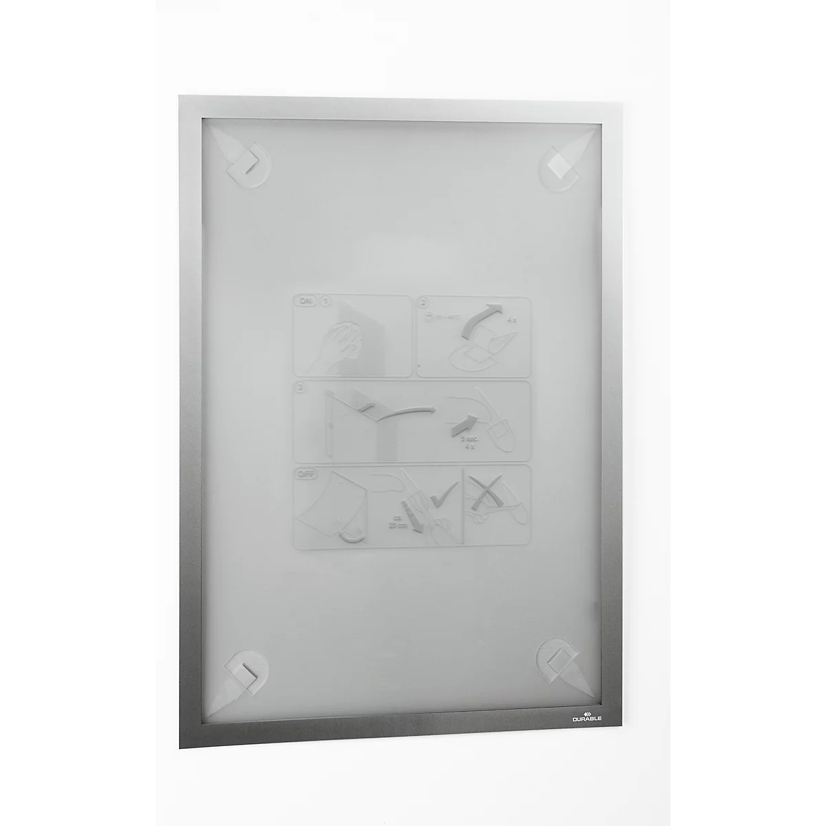 Infolijst DURAFRAME® WALLPAPER, A3, staand en liggend formaat, incl. reserveset, zilver