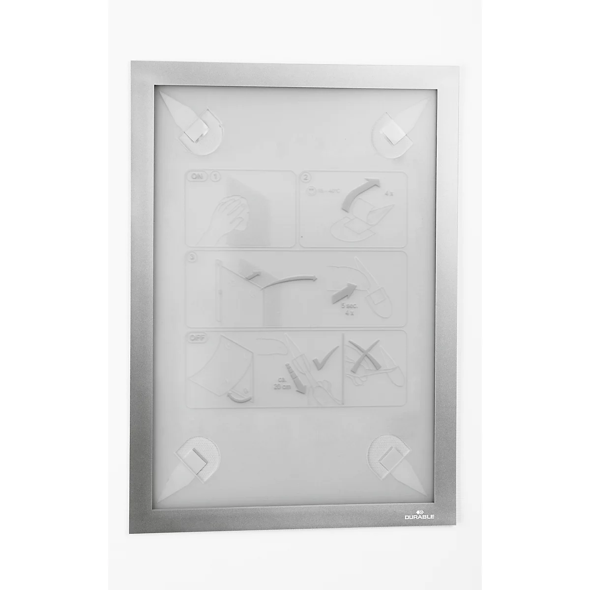 Infolijst DURAFRAME® WALLPAPER, A4, staand en liggend formaat, incl. reserveset, zilver