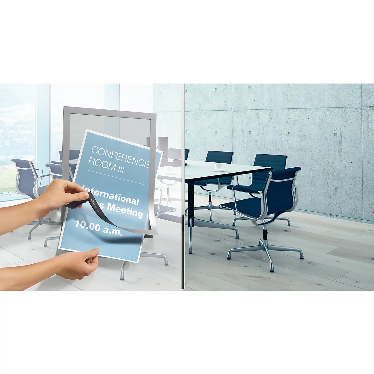 Informatiekader Duraframe - A4 formaat - zilverkleurig - 10 stuks