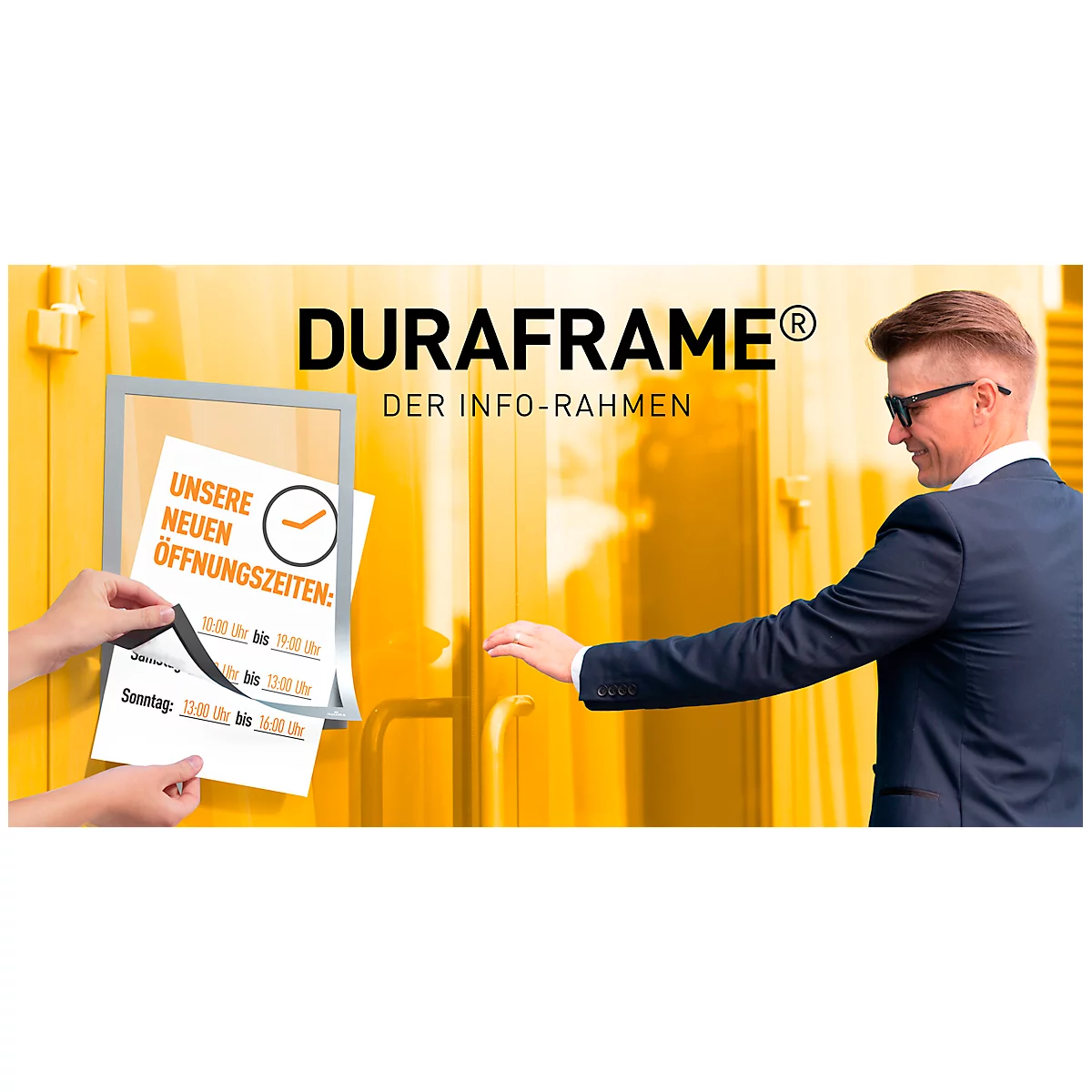 Informatiekader Duraframe - A4 formaat - zilverkleurig - 10 stuks