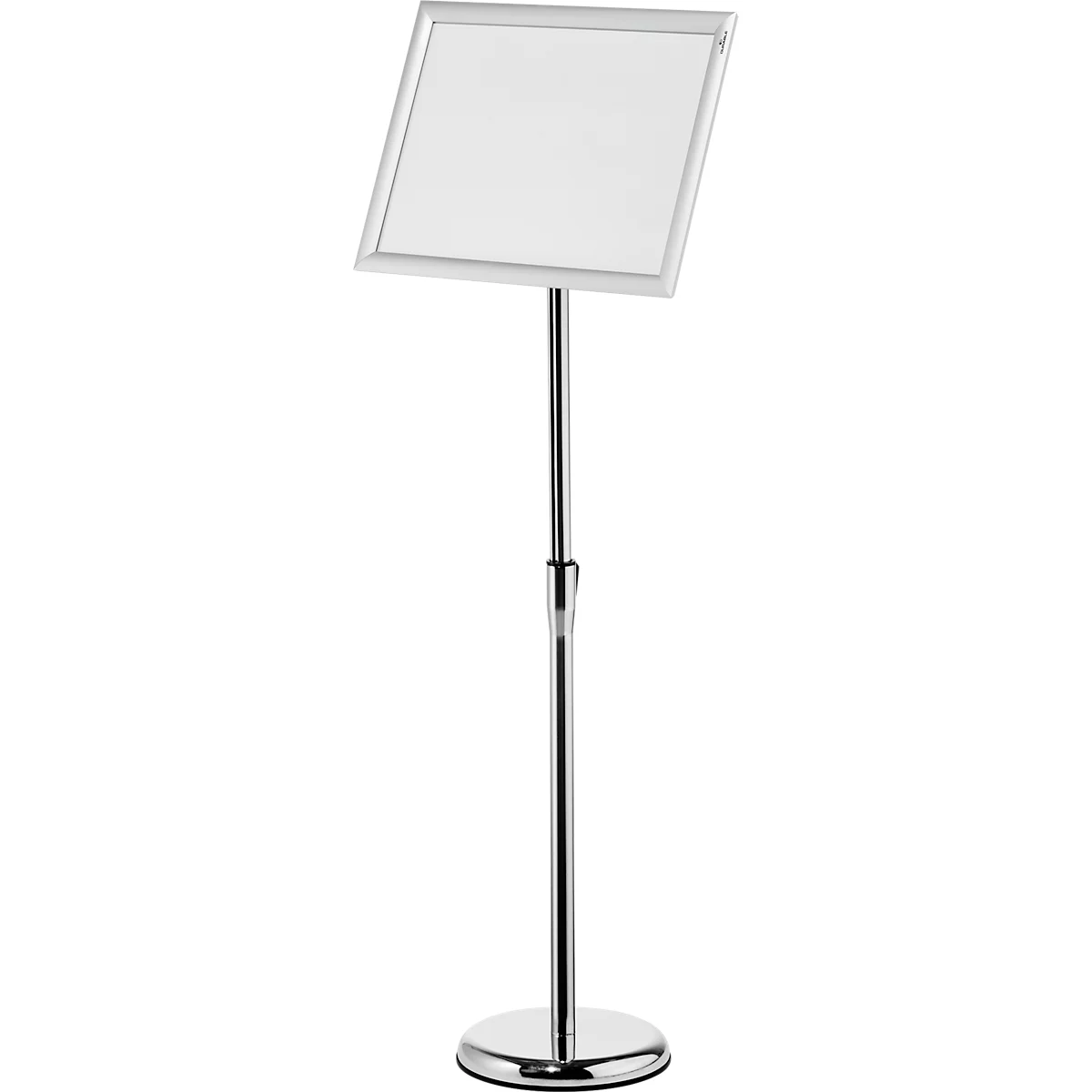 Infoständer Durable, mit DIN A3 Klapprahmen, Hoch- & Querformat, höhenverstellbar, Aluminium & Polystyrol, silber