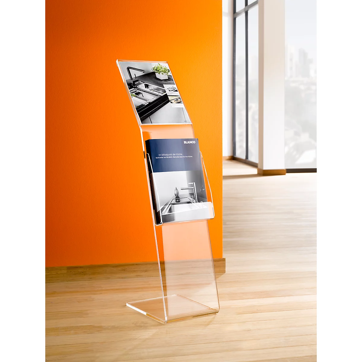 Infostandaard - acryl - B 215 x D 300 x H 910 mm - glashelder
