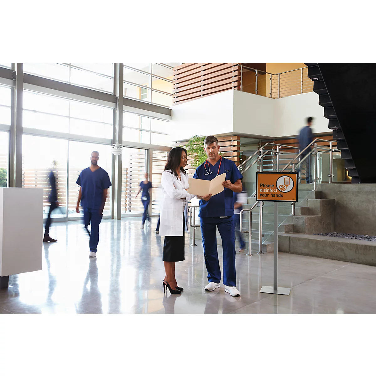Infostandaard INFO SIGN STAND BASIC met 2 magnetische infoframes DURAFRAME MAGNETIC- metaal - voor A3 formaat - antraciet/grijs