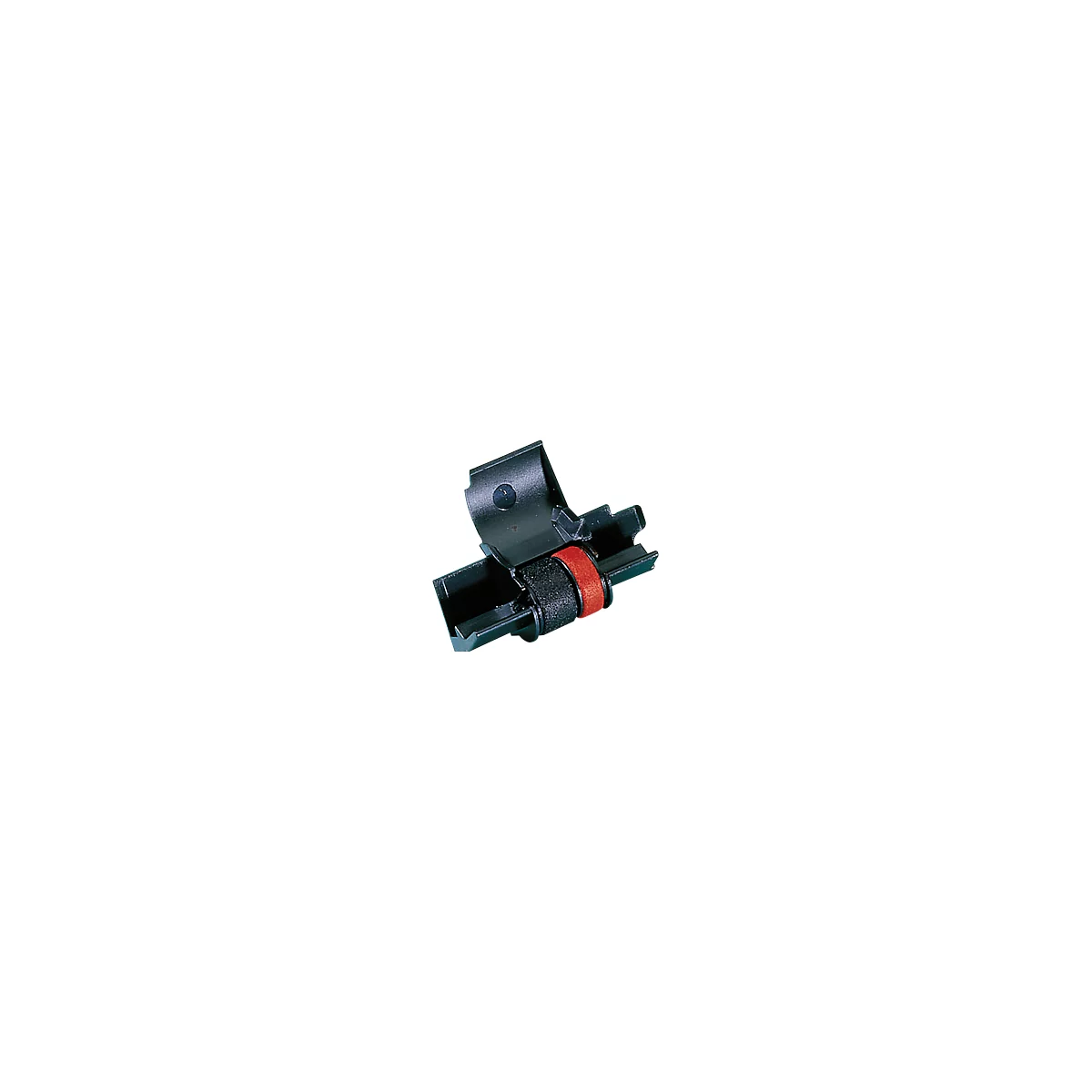 Black and red plastic printer roller mechanism.