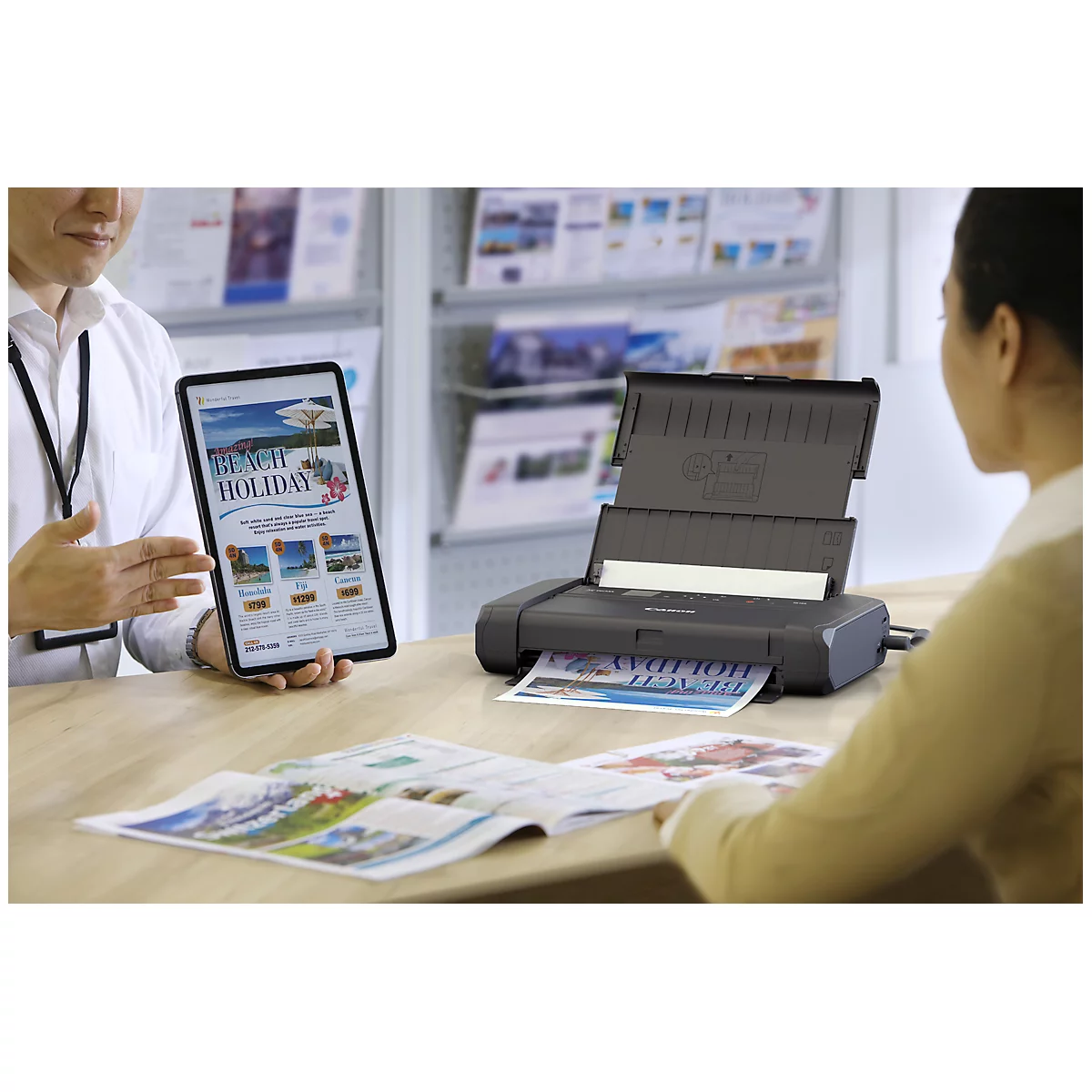 Inkjetprinter Canon PIXMA TR150, mobiel, tot A4, WLAN/USB-Print, zwart-wit en kleur, met batterij