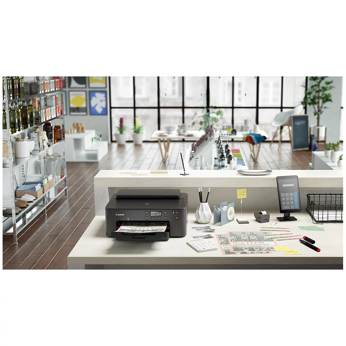 Inkjetprinter Canon PIXMA TS705a, USB/LAN/WLAN, auto duplex/mobiel printen, tot A4, incl. 5 CMYK-cartridges, zwart