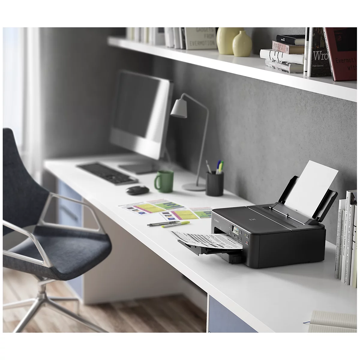Inkjetprinter Canon PIXMA TS705a, USB/LAN/WLAN, auto duplex/mobiel printen, tot A4, incl. 5 CMYK-cartridges, zwart