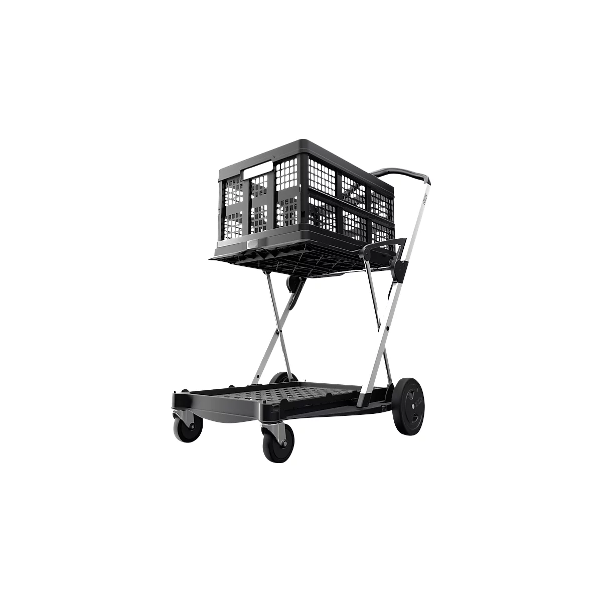 Inklapbare trolley CLAX® incl. vouwkrat, 46 l, grijs/zwart