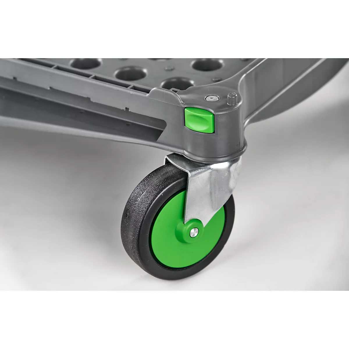 Inklapbare trolley CLAX®- met vouwkrat - 46 L - grijs/groen