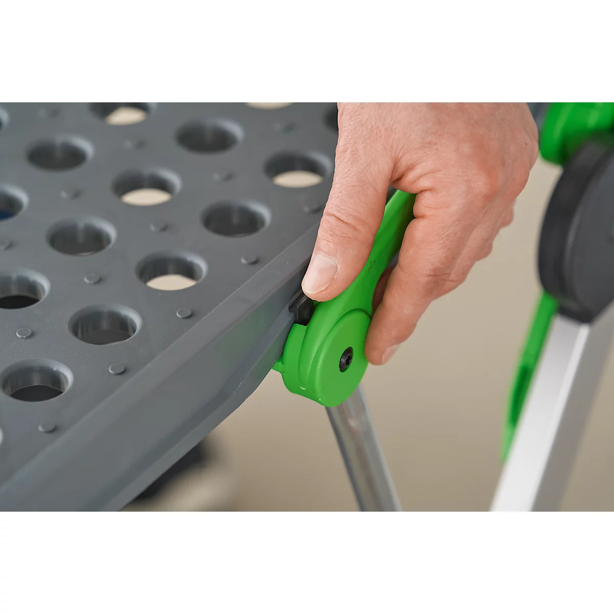 Inklapbare trolley CLAX®- met vouwkrat - 46 L - grijs/groen