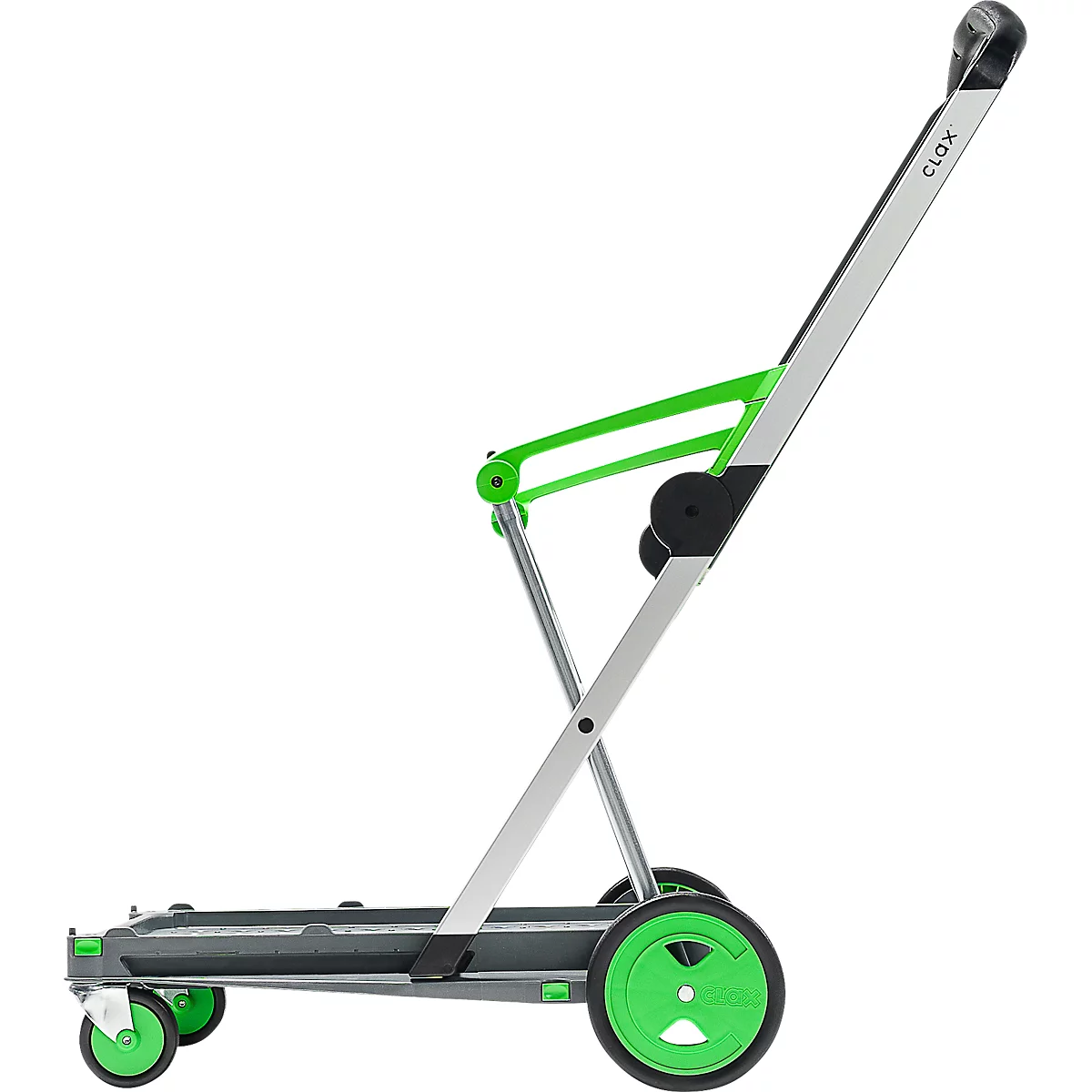 Inklapbare trolley CLAX®- met vouwkrat - 46 L - grijs/groen