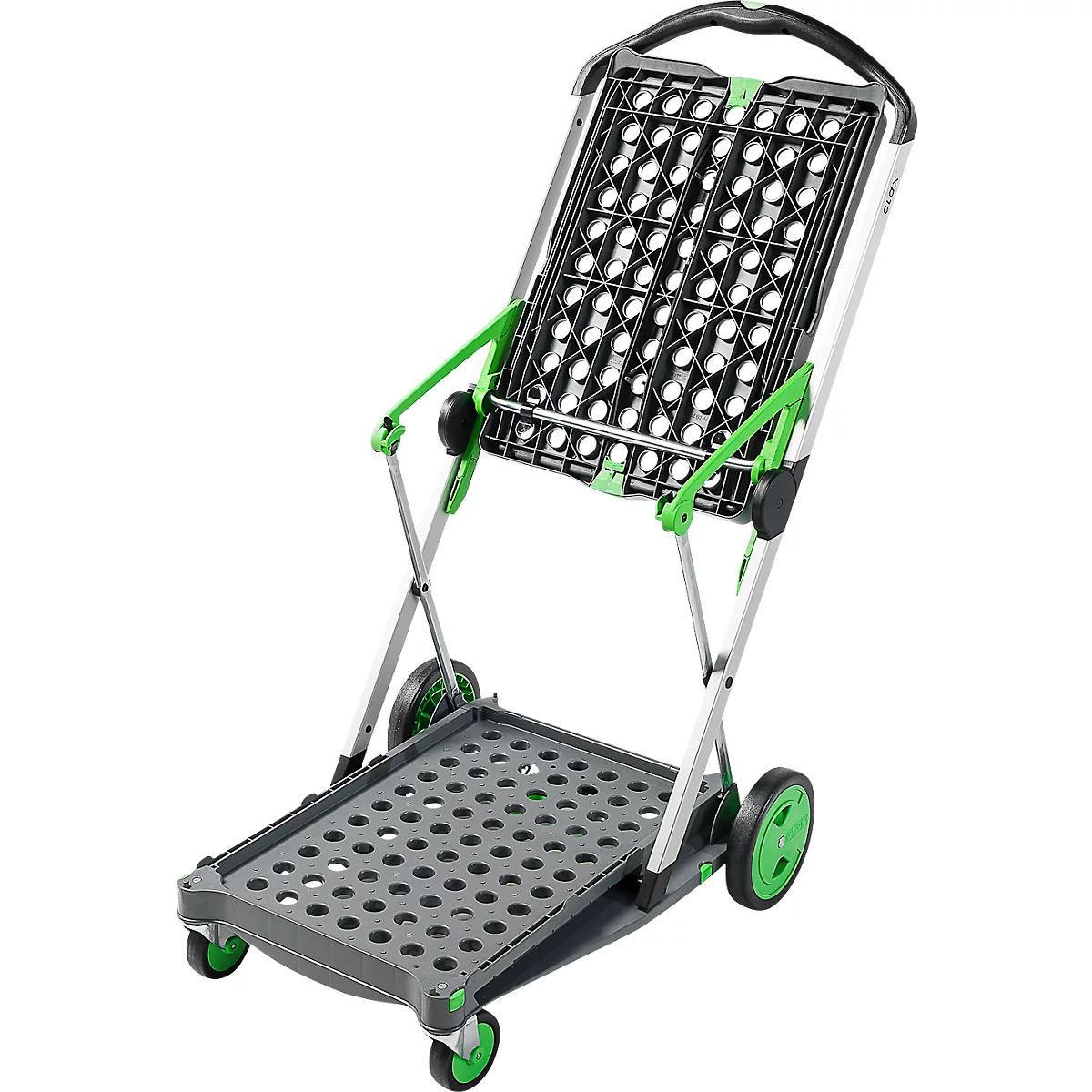 Inklapbare trolley CLAX®- met vouwkrat - 46 L - grijs/groen