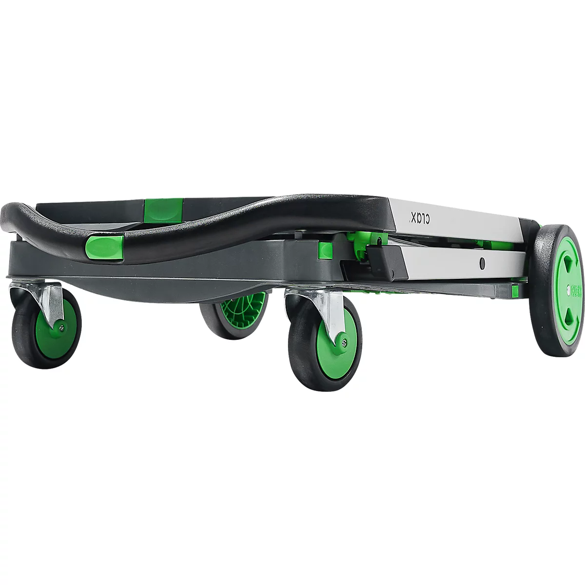 Inklapbare trolley CLAX®- met vouwkrat - 46 L - grijs/groen