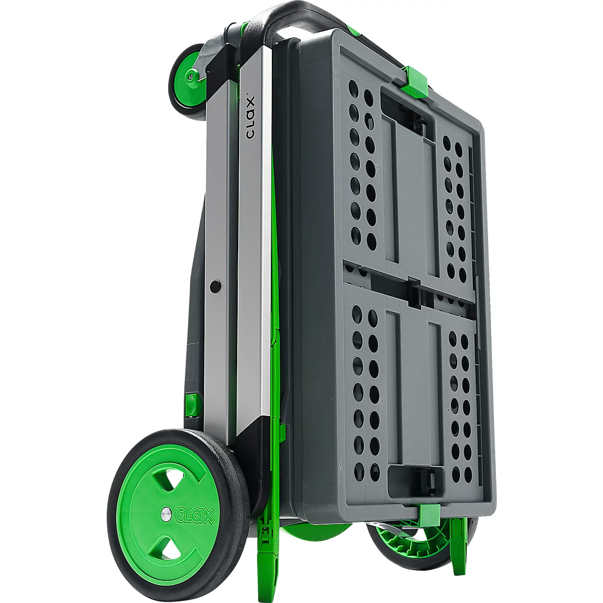 Inklapbare trolley CLAX®- met vouwkrat - 46 L - grijs/groen