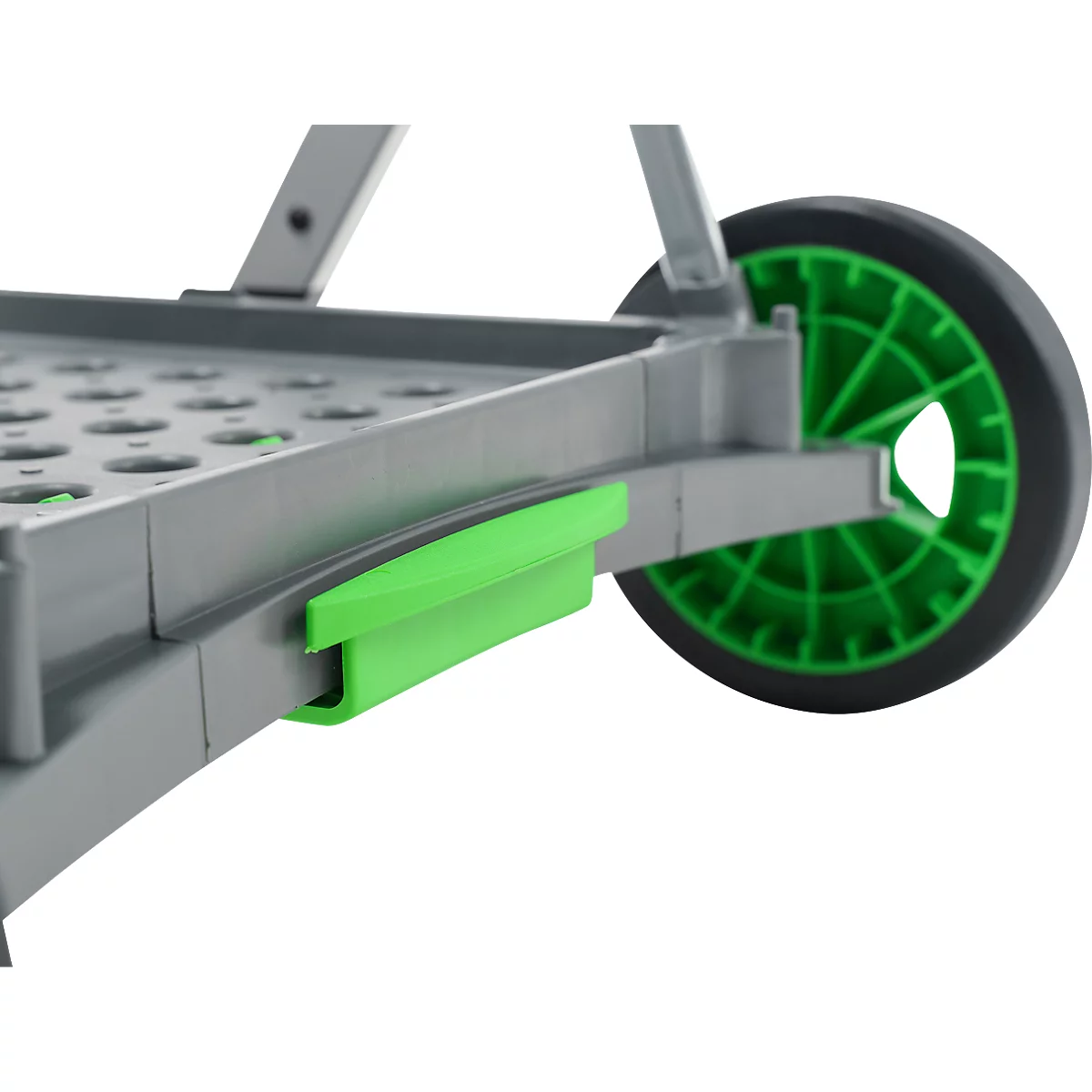 Inklapbare trolley CLAX®- met vouwkrat - 46 L - grijs/groen