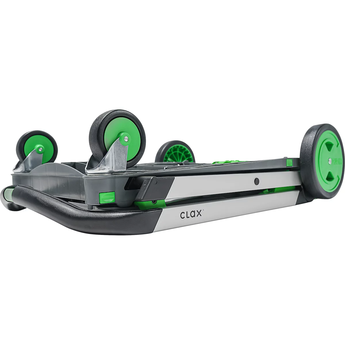 Inklapbare trolley CLAX®- met vouwkrat - 46 L - grijs/groen