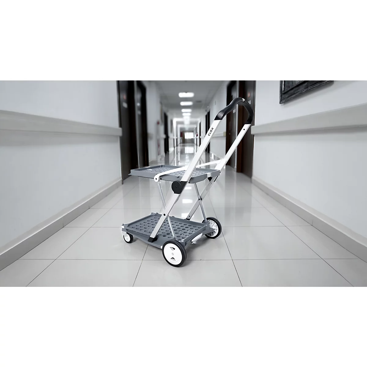 Inklapbare trolley CLAX®- met vouwkrat - 46 L - grijs