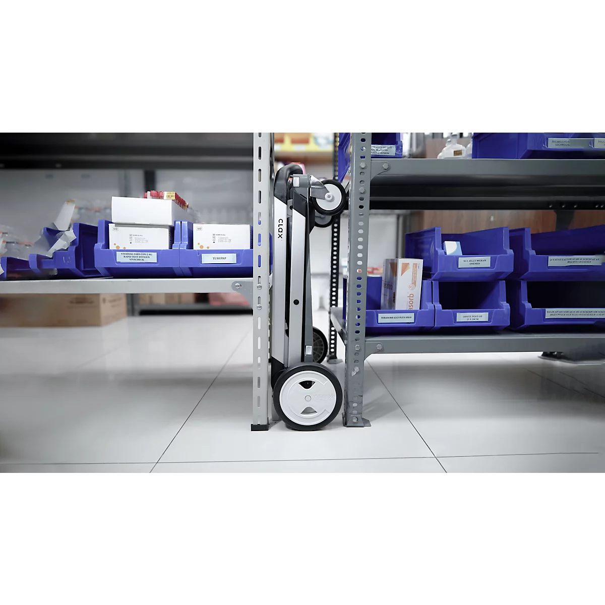 Inklapbare trolley CLAX®- met vouwkrat - 46 L - grijs