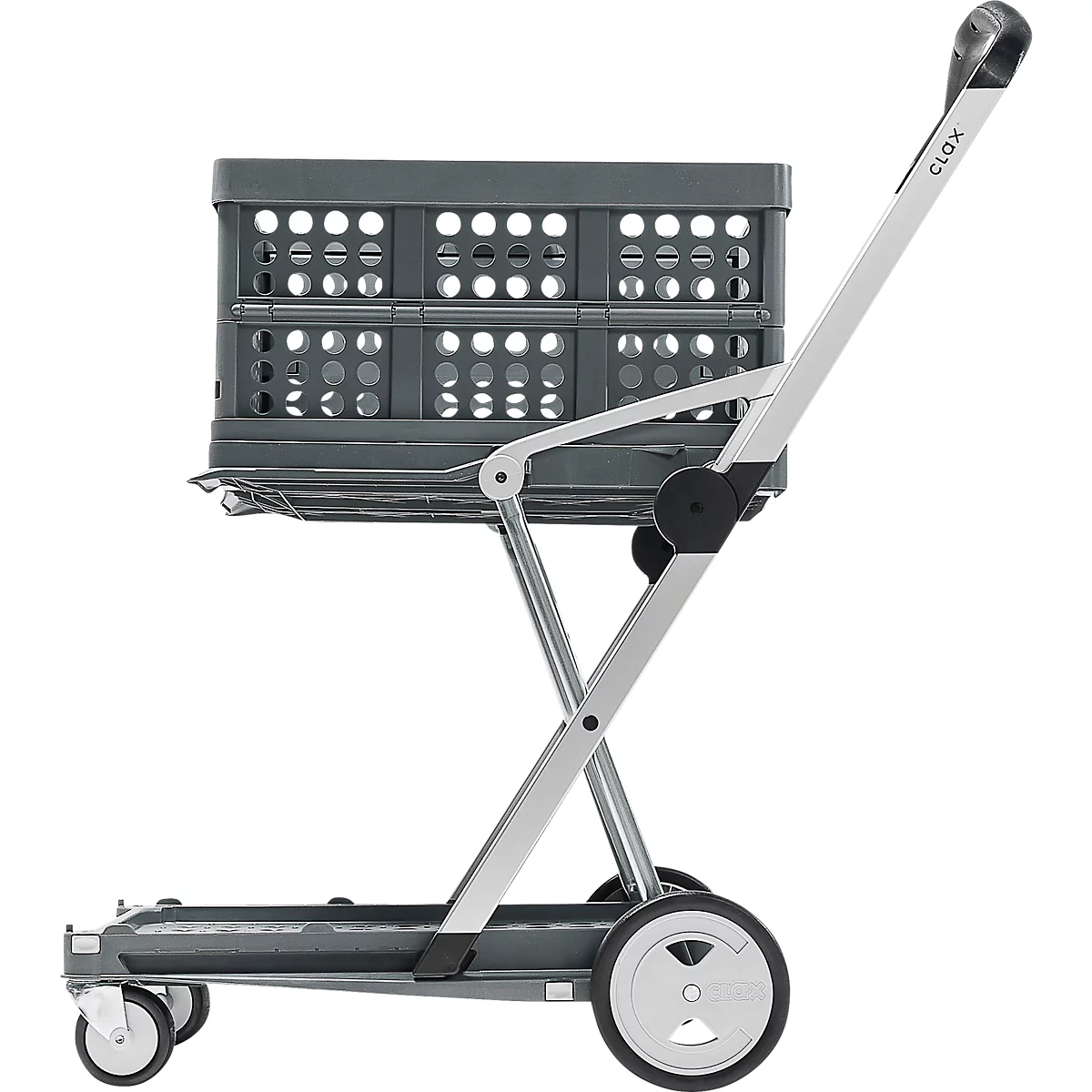 Inklapbare trolley CLAX®- met vouwkrat - 46 L - grijs