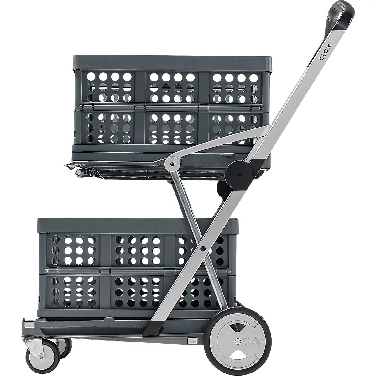Inklapbare trolley CLAX®- met vouwkrat - 46 L - grijs