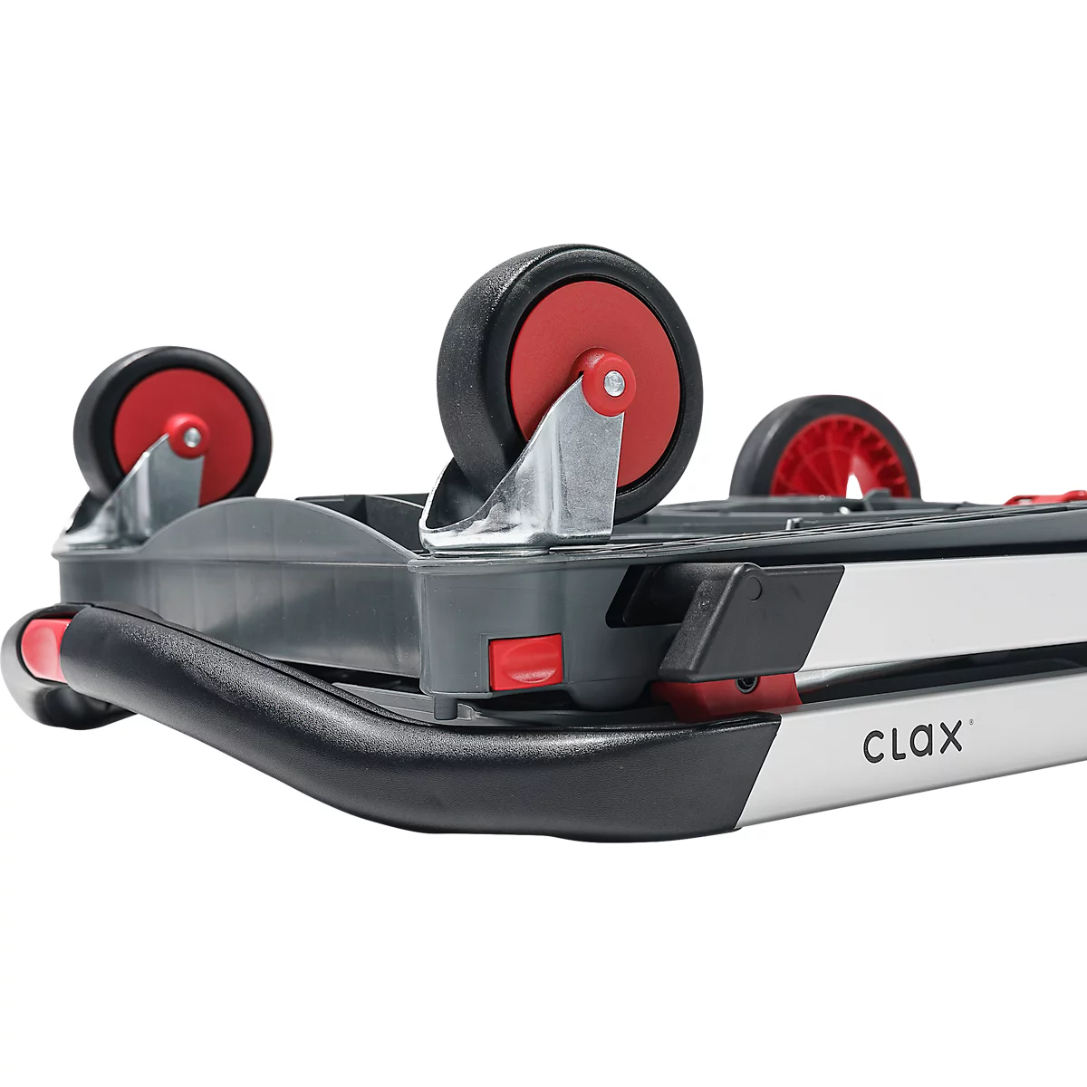 Inklapbare trolley CLAX®- met vouwkrat - 46 L - grijs/rood