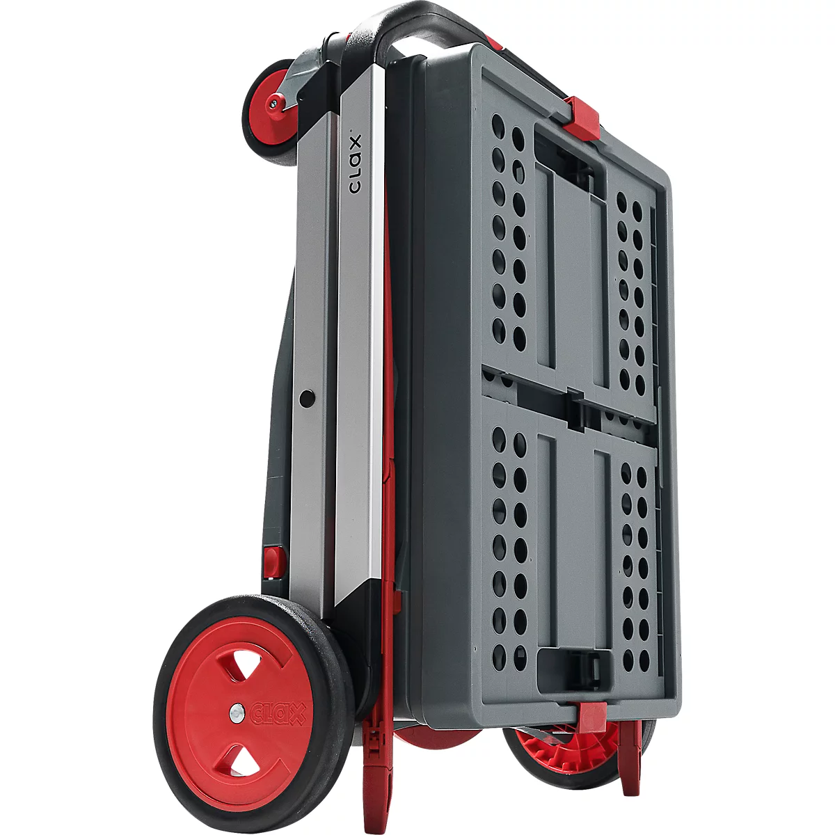Inklapbare trolley CLAX®- met vouwkrat - 46 L - grijs/rood