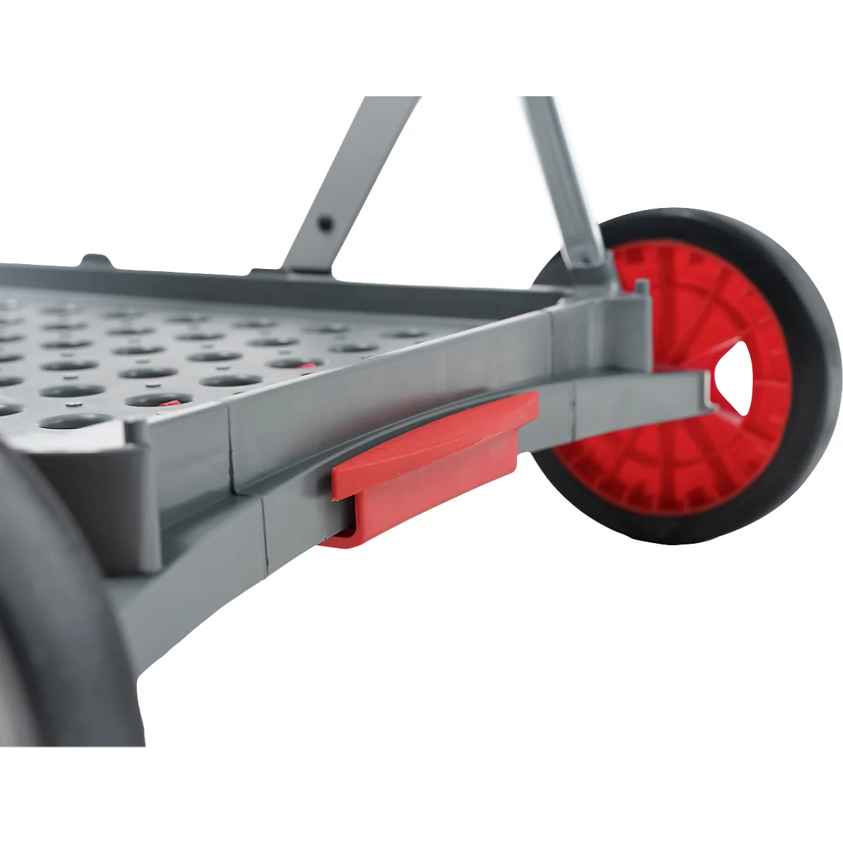 Inklapbare trolley CLAX®- met vouwkrat - 46 L - grijs/rood