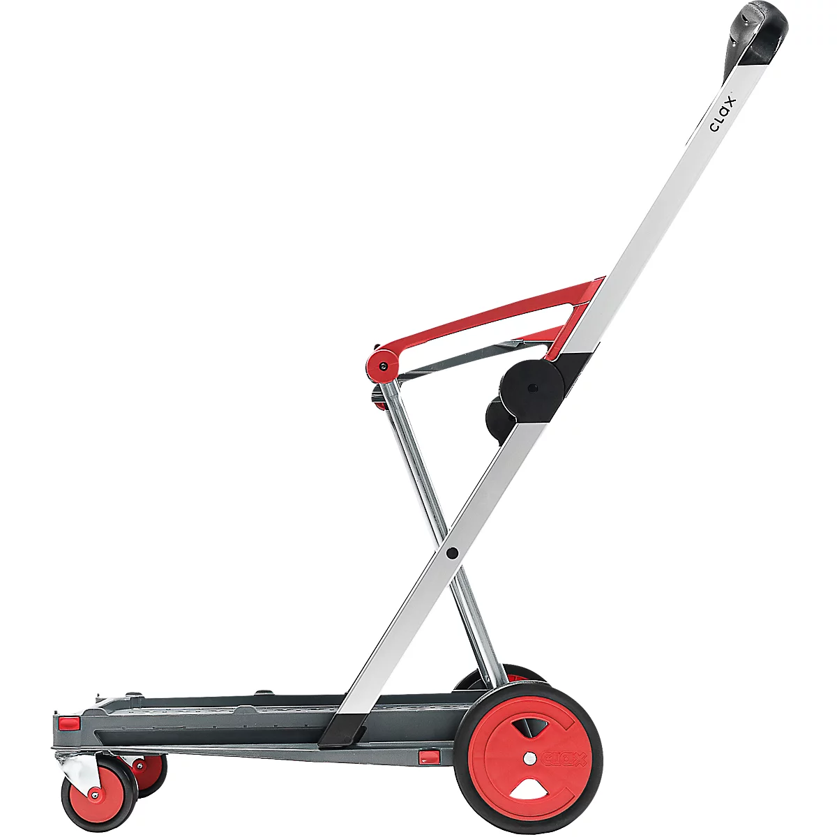 Inklapbare trolley CLAX®- met vouwkrat - 46 L - grijs/rood
