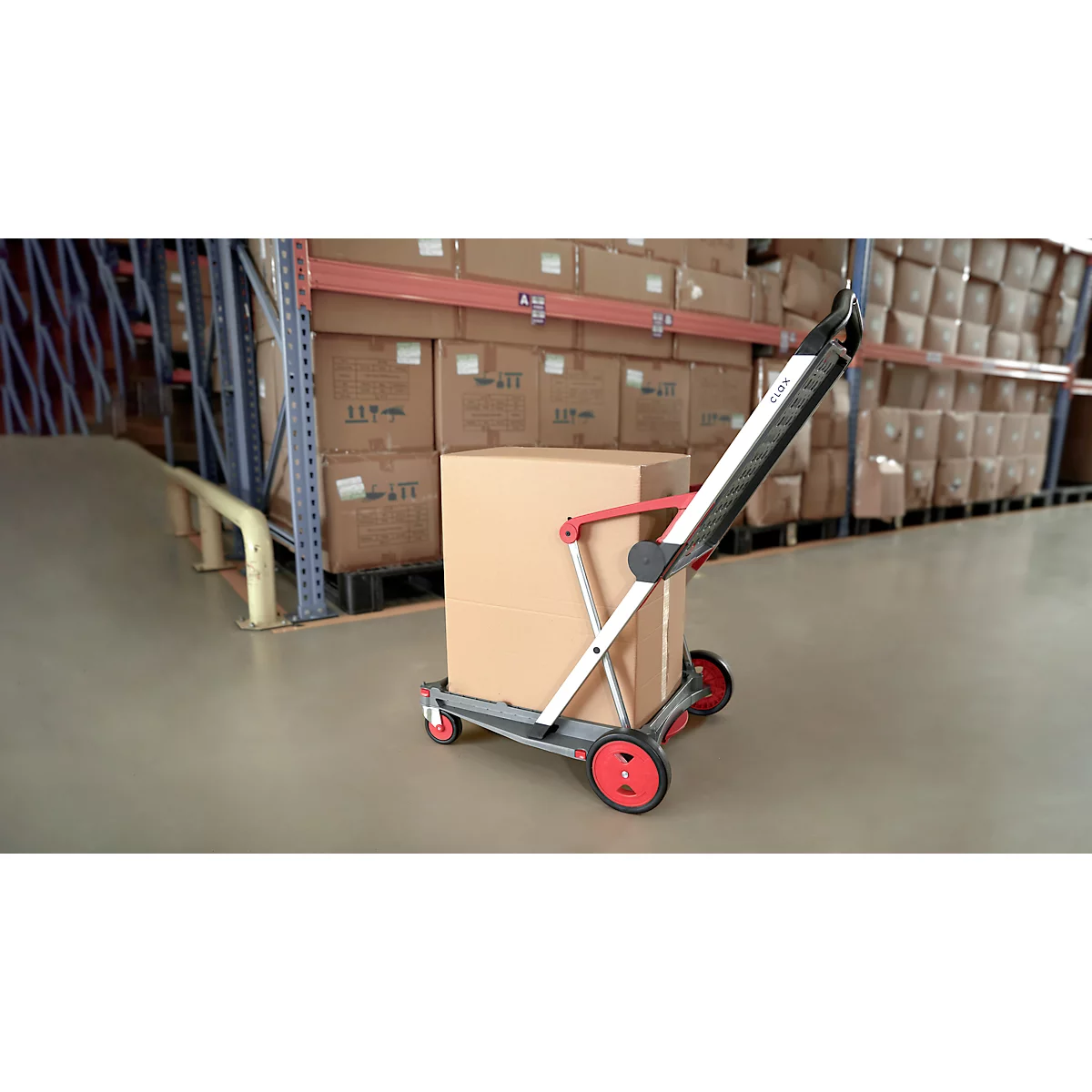 Inklapbare trolley CLAX®- met vouwkrat - 46 L - grijs/rood