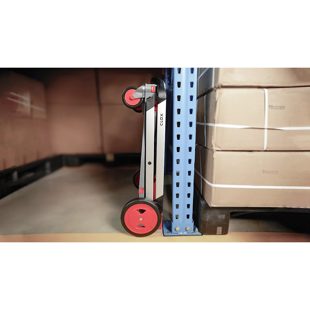 Inklapbare trolley CLAX®- met vouwkrat - 46 L - grijs/rood