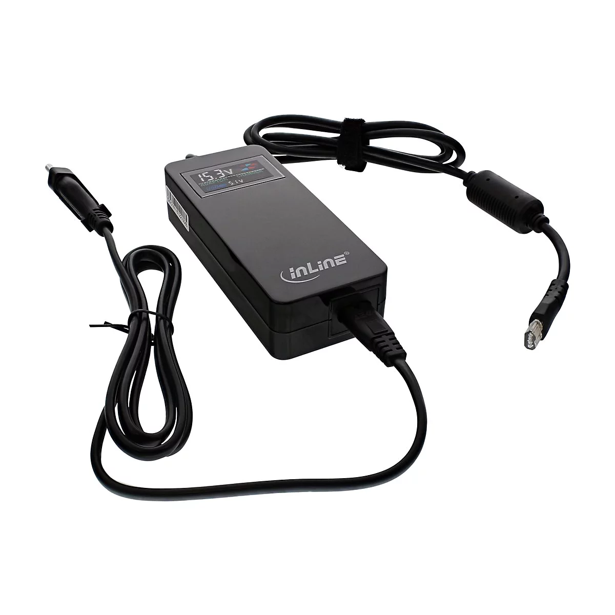 InLine 26618S Universal - Netzteil - Wechselstrom 100-240 V - 90 Watt - Ausgangsanschlüsse: 2 - Schwarz