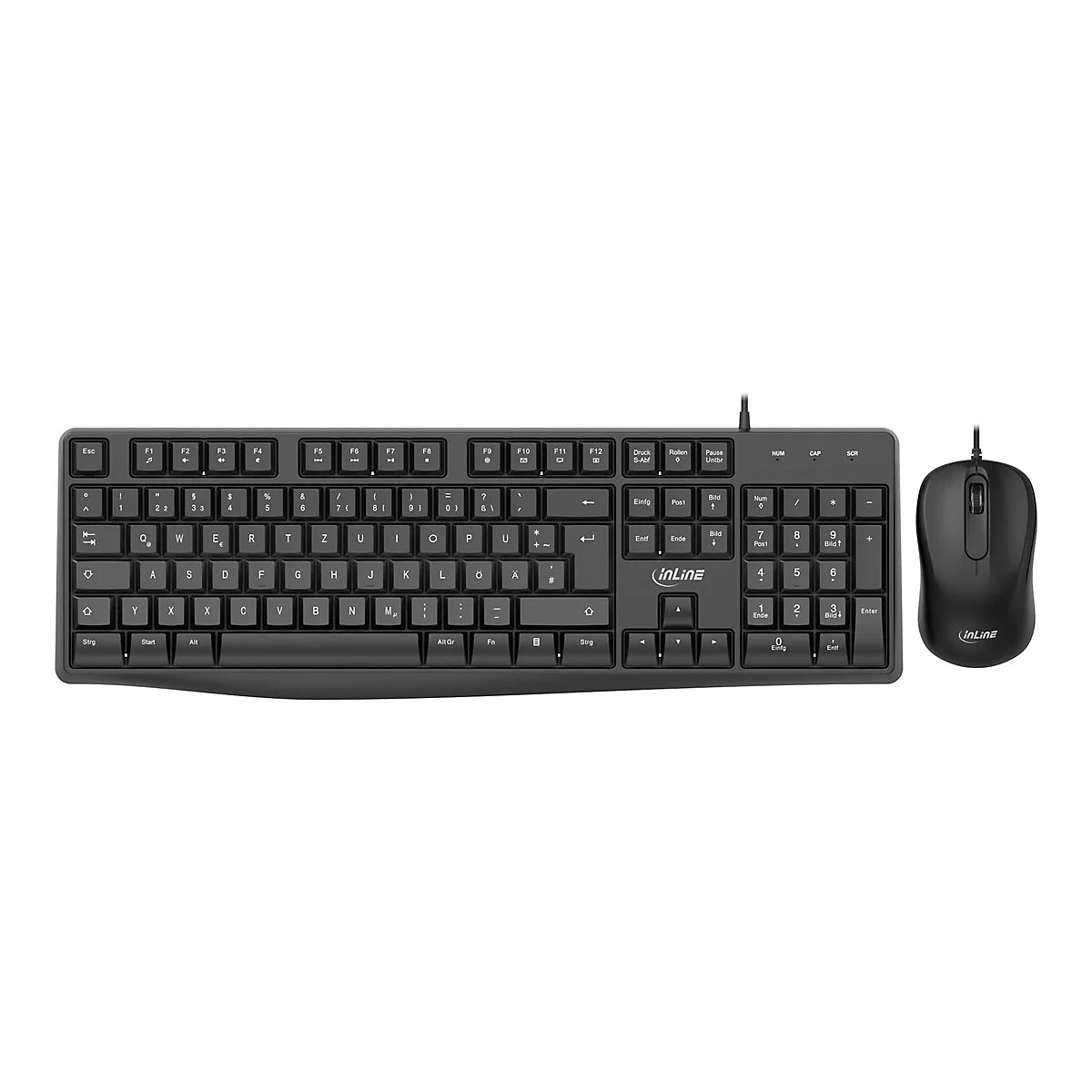 InLine Basic Desktop II - Tastatur-und-Maus-Set - full size - USB - QWERTZ - Deutsch