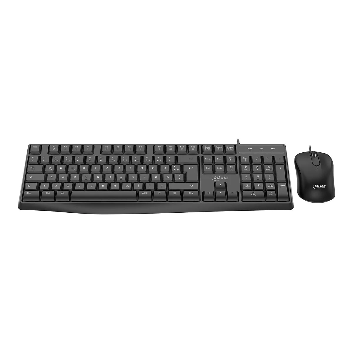 InLine Basic Desktop II - Tastatur-und-Maus-Set - full size - USB - QWERTZ - Deutsch