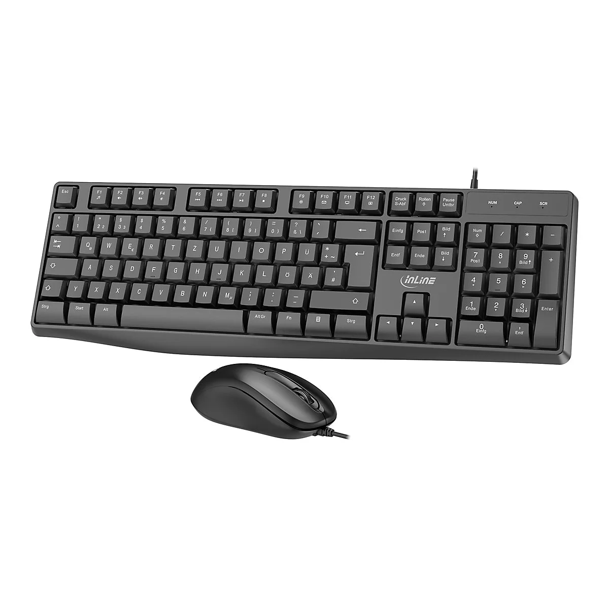 InLine Basic Desktop II - Tastatur-und-Maus-Set - full size - USB - QWERTZ - Deutsch