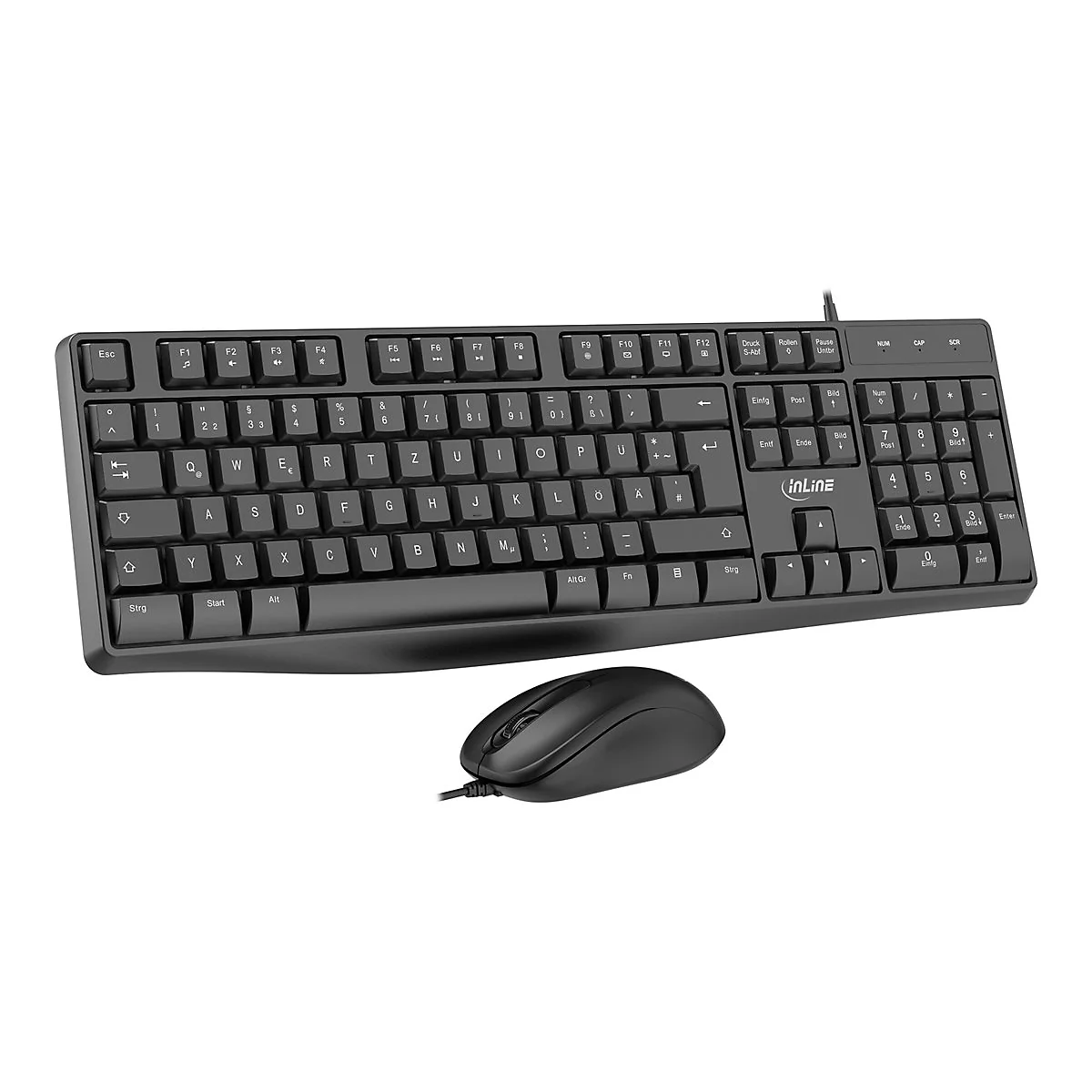 InLine Basic Desktop II - Tastatur-und-Maus-Set - full size - USB - QWERTZ - Deutsch