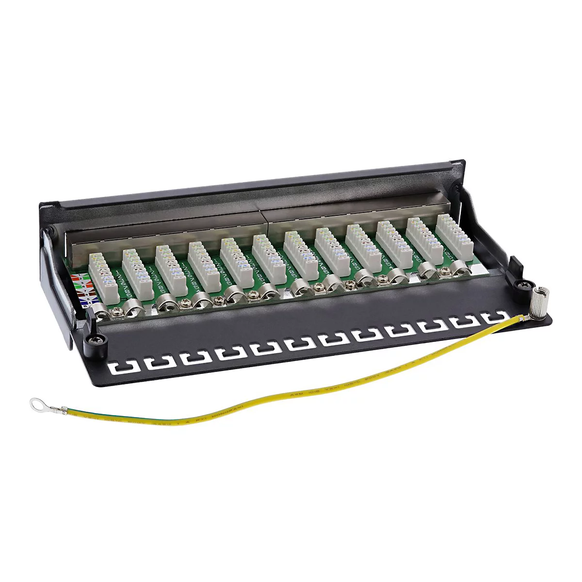 InLine - Patch Panel - geeignet für Wandmontage, Tisch montierbar - CAT 6a - RJ-45 X 12 - Schwarz, RAL 9005