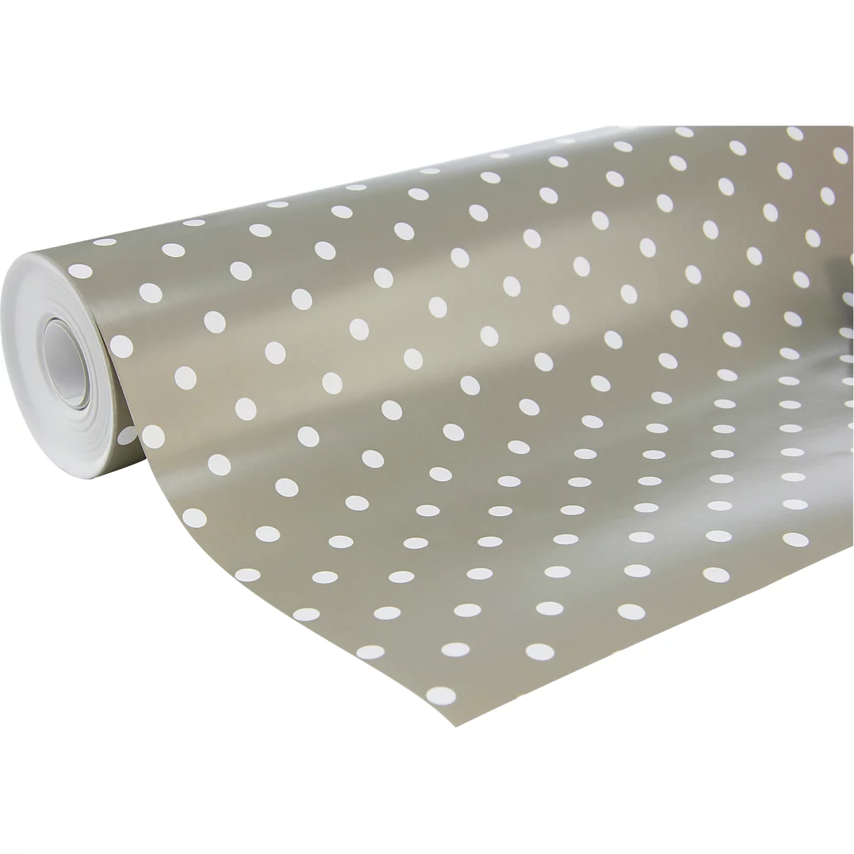 Inpakpapier Clairefontaine Excellia Fantasie, taupe met witte stippen, 1 rol met L 50 m x B 700 mm