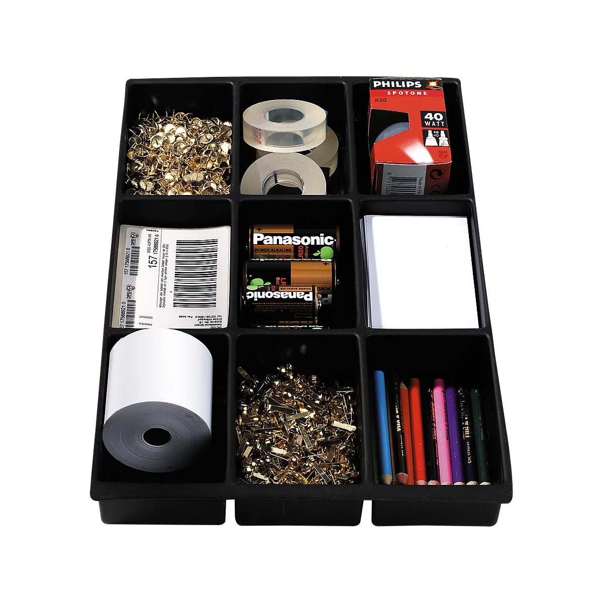 Insert à tiroir en plastique A4, 9 compartiments, 10 p.