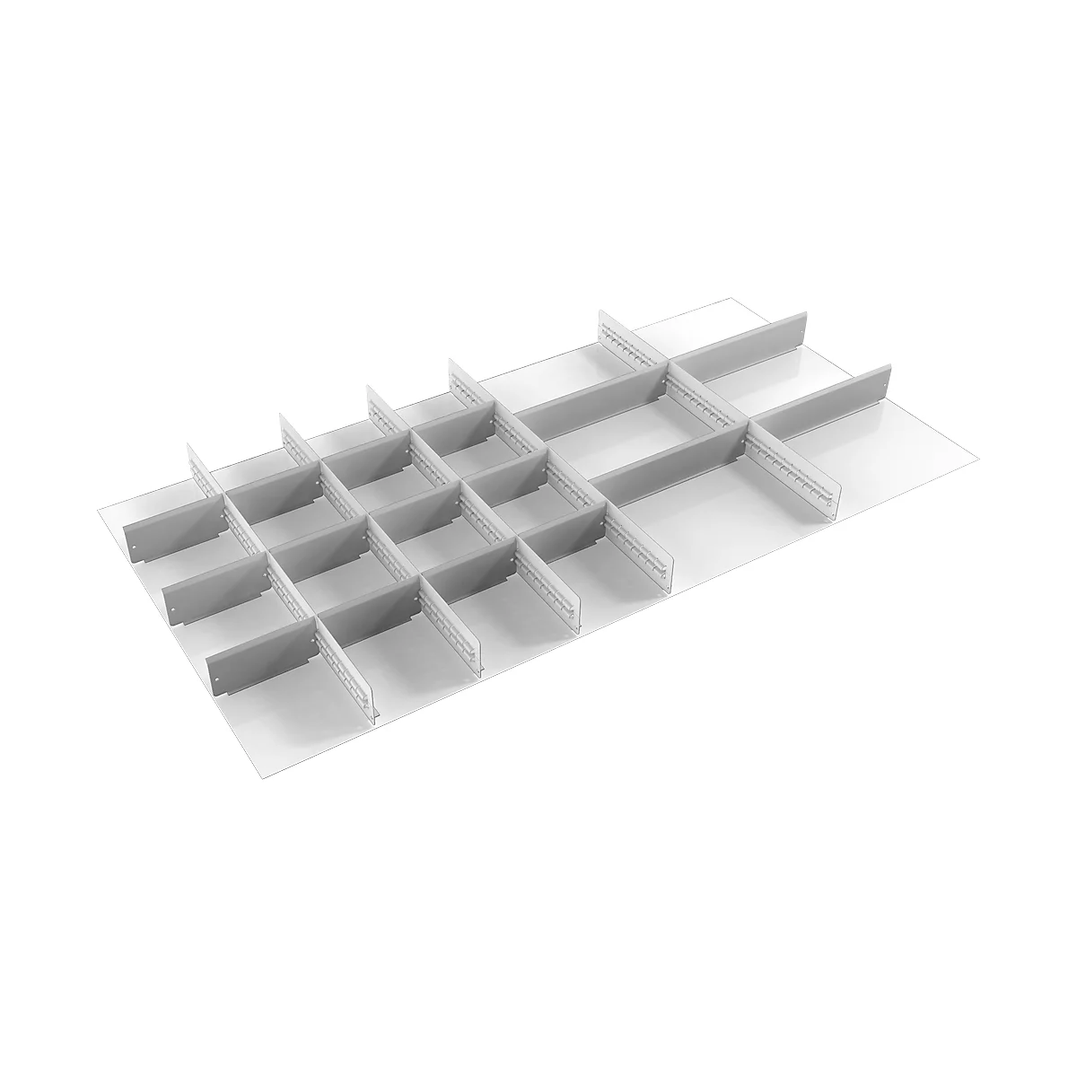 Insert de tiroir Treston, 5 compartiments et 16 panneaux centraux, l. 1300 mm, pour série 130 avec H 750 mm